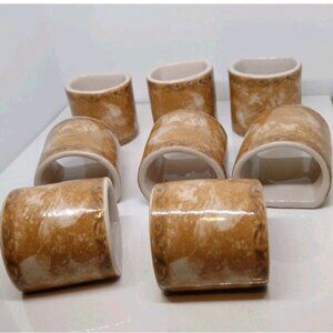 VTG Lot of 8 Earthenware Napkin Holders by Cortland Collection 222 Fifth 2"Wide